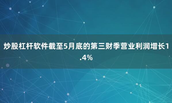 炒股杠杆软件截至5月底的第三财季营业利润增长1.4%